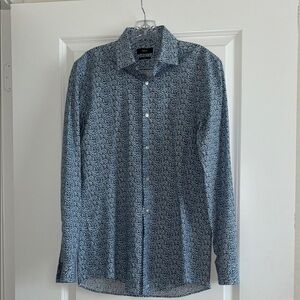 Hugo Boss Men’s Slim Fit Shirt Size 38/15 Floral Print Long Sleeve